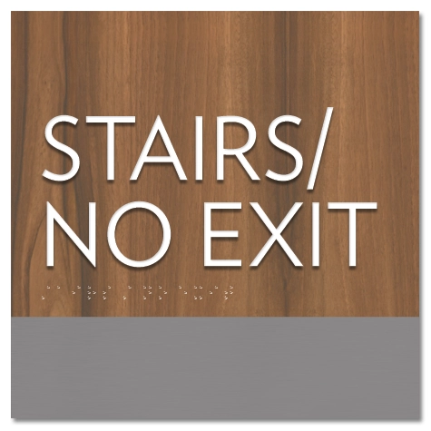 "Stairs/No Exit" Egress Sign - CA Compliant