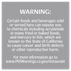Warning Sign: Foods and Beverages