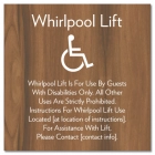 Whirlpool Lift Use Sign w/ISA Symbol