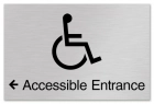 Accessible Entrance Sign w/ISA Symbol & Left Arrow