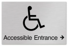 Accessible Entrance Sign w/ISA Symbol & Right Arrow