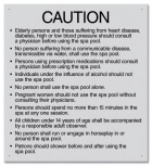 Arkansas Spa Rules Caution Sign