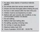 Atlanta, Georgia Pool Rules Sign