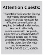 Attention Guests Sign: Hearing & Visually Impaired
