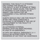 Automated External Defibrillator Sign with Hours