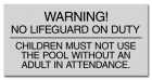 Baldwin County, Alabama No Lifeguard Warning Sign