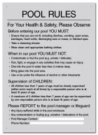 British Columbia Pool Rules Sign