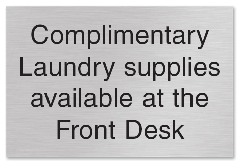 Complimentary Laundry Supplies Available...