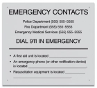 Connecticut Emergency Contacts Pool Sign