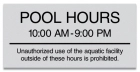 Delaware Pool Hours Sign