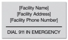 Emergency Dial 911 Pool Sign