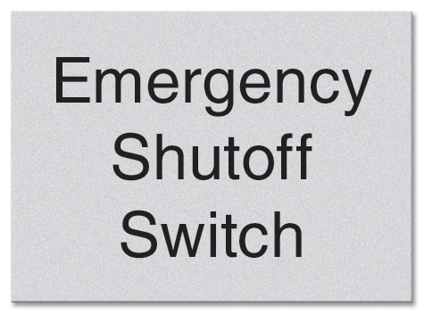 Emergency Shutoff Switch Sign