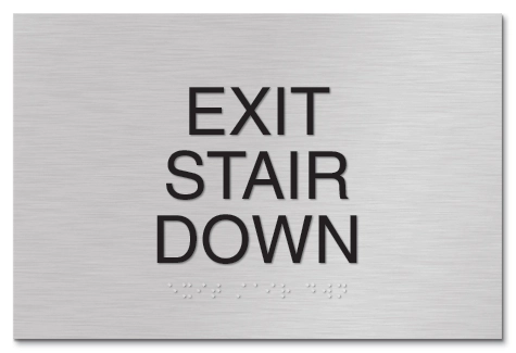 "Exit Stair Down" Egress Sign - CA Compliant