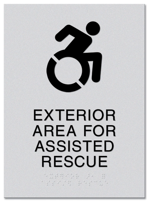 Exterior Area for Assisted Rescue Sign - Dynamic ISA Symbol