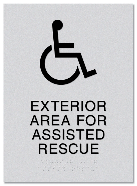 Exterior Area for Assisted Rescue Sign - ISA Symbol
