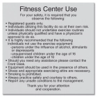 Fitness Center Use Sign