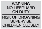 Georgia No Lifeguard On Duty Sign