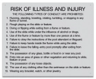 Georgia Water Slide Risk of Illness and Injury Sign