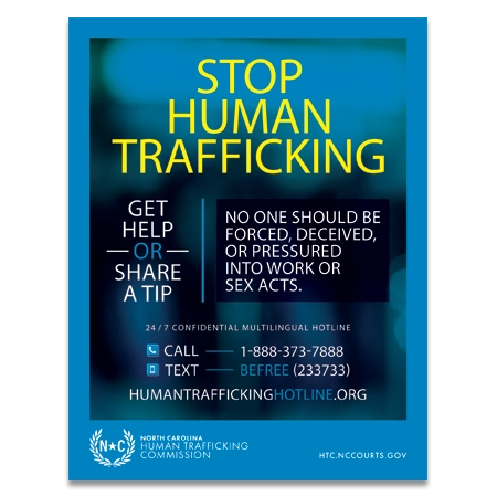 Human Trafficking Sign - NC Compliant