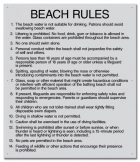 Illinois Beach Rules Sign