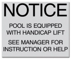 Illinois Handicap Lift Pool/Spa Sign