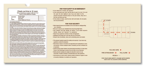 In-Room Evacuation Plans w/State Laws
