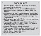Indiana Pool Rules Sign