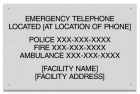 ISPSC Pool Emergency Phone Sign