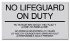 Kentucky No Lifeguard On Duty Sign