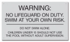 Maryland No Lifeguard on Duty Sign