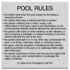 Massachusetts Pool Rules Sign