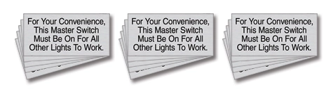 Master Switch Sign - 15 Pack