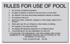 Mobile County, Alabama Pool Rules Sign