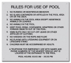 Mobile County, Alabama Pool Rules Sign