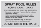 Montana Spray Pool Rules Sign
