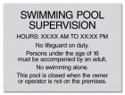 New Jersey Swimming Pool Supervision Sign