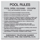 New York City Pool Rules Sign