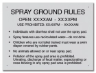 New York City Spray Ground Rules Sign