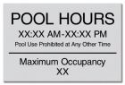 New York Pool Hours and Max Occupancy Sign