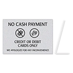 No Cash Payment - Easel Sign
