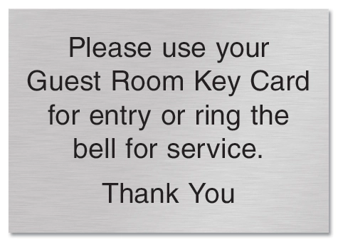Please Use/Guest Room Key Card...