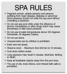Prince Williams & Virginia Beach Spa Rules Sign