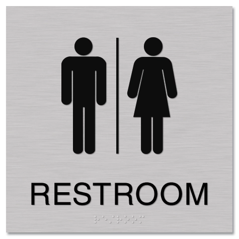 Restroom Sign w/Male & Female Symbols