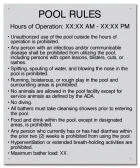Rhode Island Pool Rules Sign