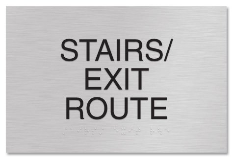 "Stairs/Exit Route" Egress Sign - CA Compliant
