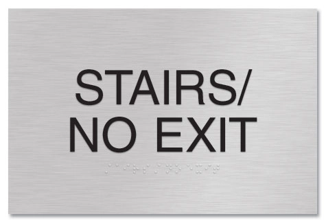 "Stairs/No Exit" Egress Sign - CA Compliant