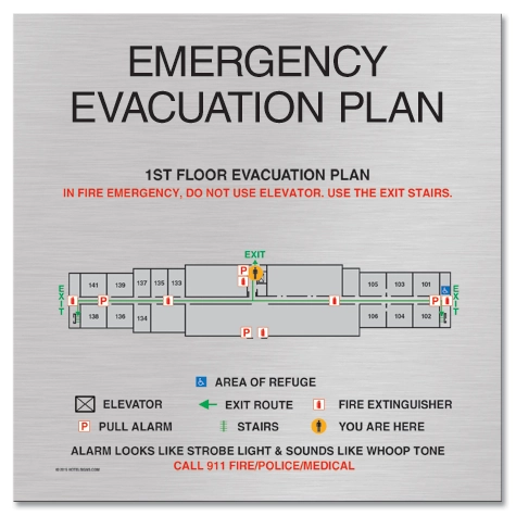 Standard Entrance Evacuation Plans - CA Compliant