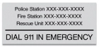 Tennessee Emergency Contacts Sign