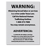Texas Bilingual Human Trafficking Notice - Acrylic