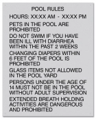 Texas Pool Rules Sign